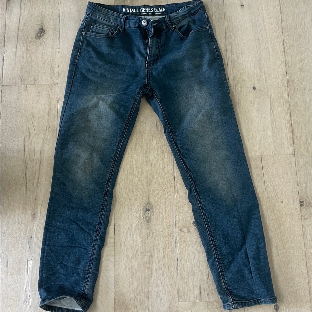 Vintage Genes Black Slim Fit Men's Jeans